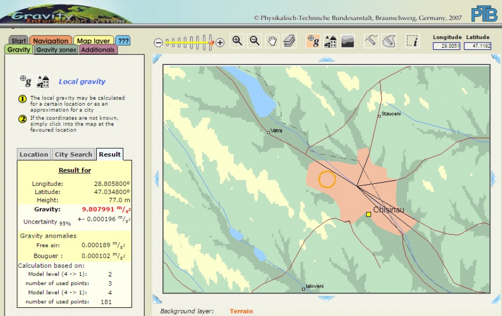 Studiu de cercetare SC 004:2016 ”Determinarea acceleraţiei gravitaţionale la locul de conservare şi reproducere a ER 04:2014”.