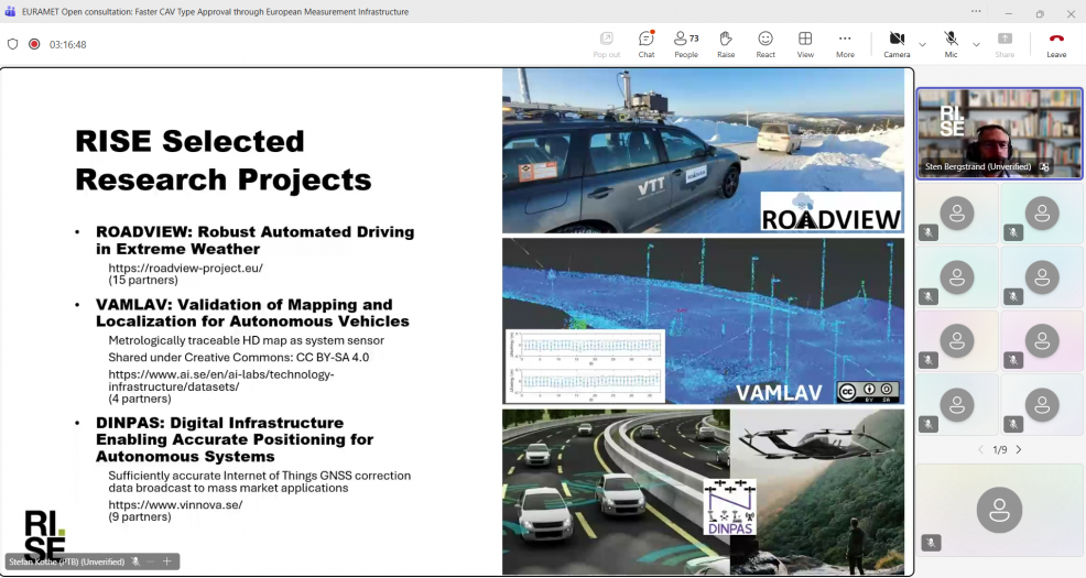 Open consultation on metrology needs for autonomous driving