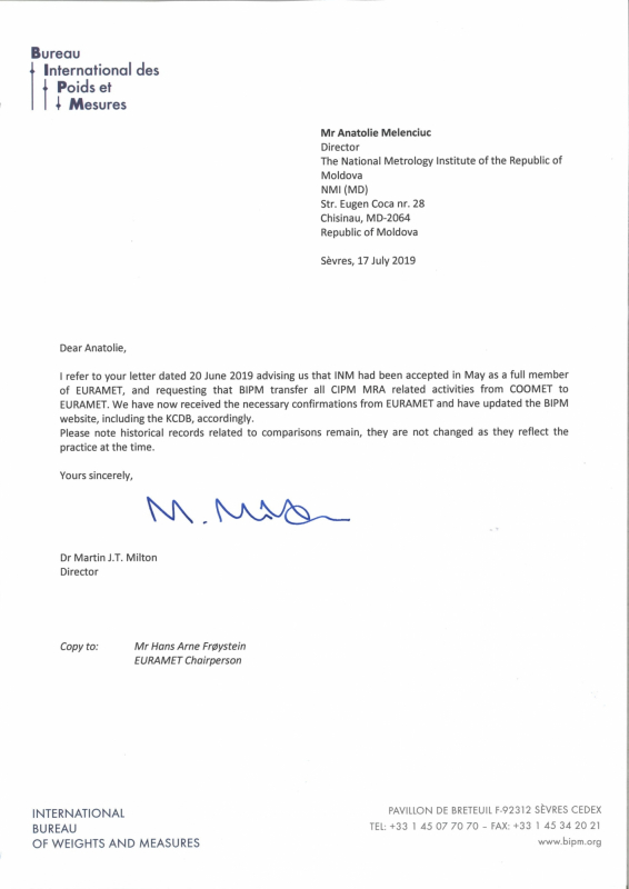 INM – member of the European metrology ”family”