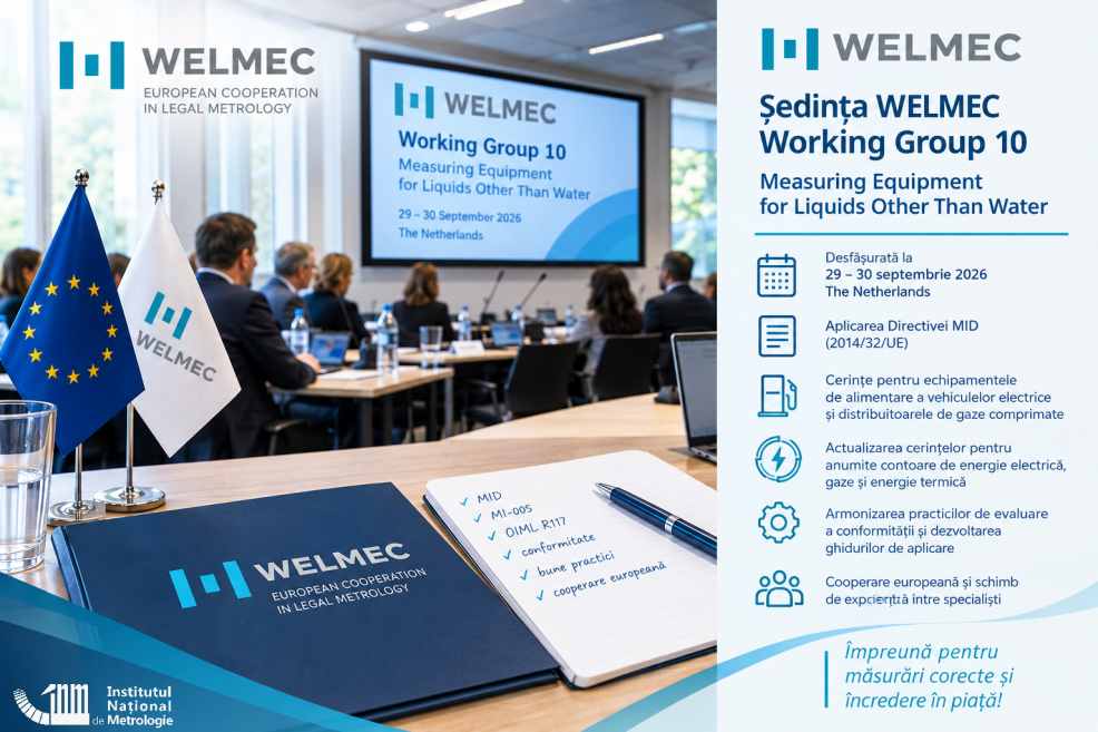 Ședința WELMEC Working Group 10 – Measuring Equipment for Liquids Other Than Water